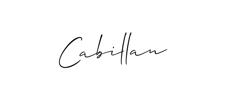 Make a beautiful signature design for name Cabillan. With this signature (Allison_Script) style, you can create a handwritten signature for free. Cabillan signature style 2 images and pictures png