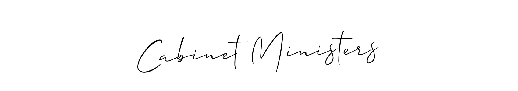 Make a beautiful signature design for name Cabinet Ministers. With this signature (Allison_Script) style, you can create a handwritten signature for free. Cabinet Ministers signature style 2 images and pictures png