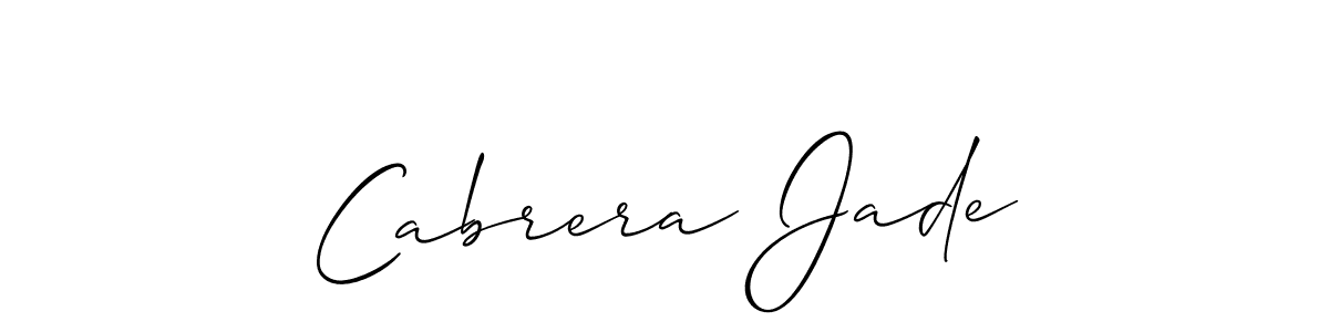 Make a beautiful signature design for name Cabrera Jade. With this signature (Allison_Script) style, you can create a handwritten signature for free. Cabrera Jade signature style 2 images and pictures png