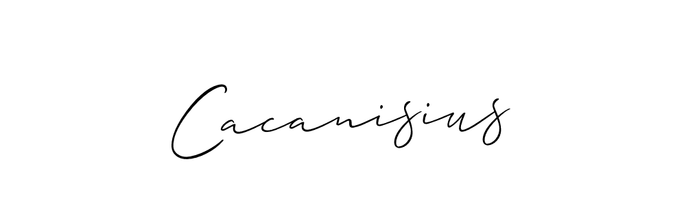 You should practise on your own different ways (Allison_Script) to write your name (Cacanisius) in signature. don't let someone else do it for you. Cacanisius signature style 2 images and pictures png