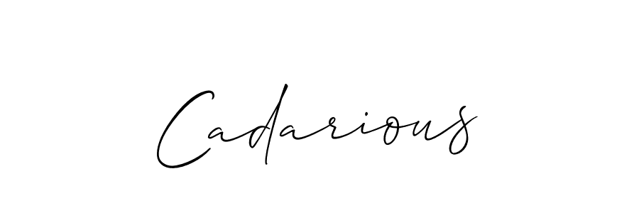 Design your own signature with our free online signature maker. With this signature software, you can create a handwritten (Allison_Script) signature for name Cadarious. Cadarious signature style 2 images and pictures png