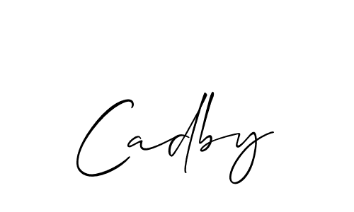 Make a beautiful signature design for name Cadby. With this signature (Allison_Script) style, you can create a handwritten signature for free. Cadby signature style 2 images and pictures png