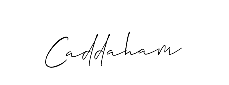 Use a signature maker to create a handwritten signature online. With this signature software, you can design (Allison_Script) your own signature for name Caddaham. Caddaham signature style 2 images and pictures png