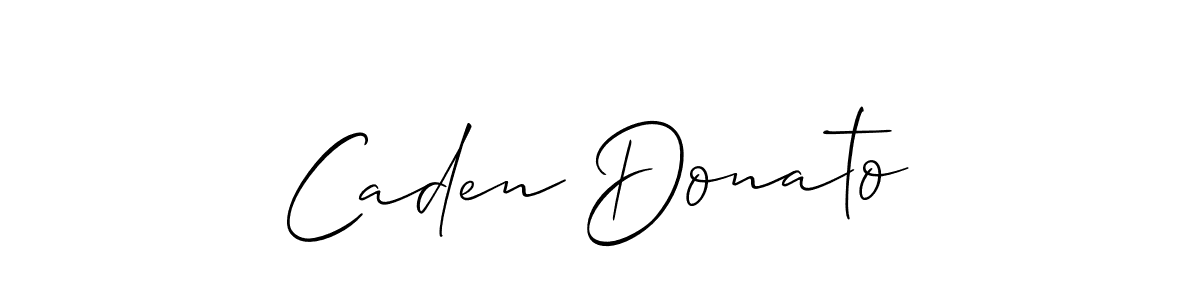 The best way (Allison_Script) to make a short signature is to pick only two or three words in your name. The name Caden Donato include a total of six letters. For converting this name. Caden Donato signature style 2 images and pictures png