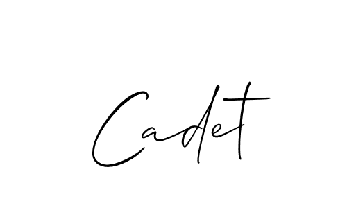 Design your own signature with our free online signature maker. With this signature software, you can create a handwritten (Allison_Script) signature for name Cadet. Cadet signature style 2 images and pictures png