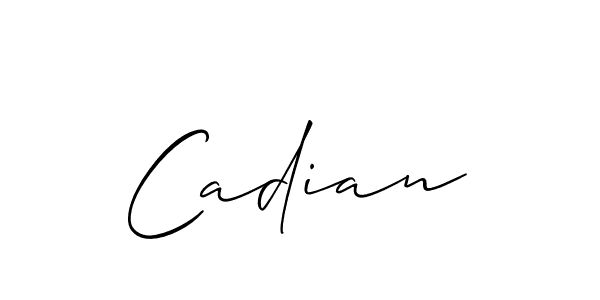 Design your own signature with our free online signature maker. With this signature software, you can create a handwritten (Allison_Script) signature for name Cadian. Cadian signature style 2 images and pictures png