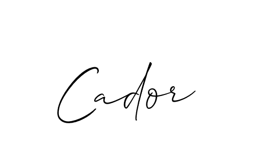 Use a signature maker to create a handwritten signature online. With this signature software, you can design (Allison_Script) your own signature for name Cador. Cador signature style 2 images and pictures png