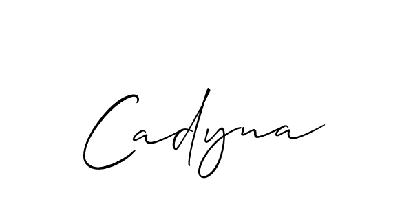 The best way (Allison_Script) to make a short signature is to pick only two or three words in your name. The name Cadyna include a total of six letters. For converting this name. Cadyna signature style 2 images and pictures png