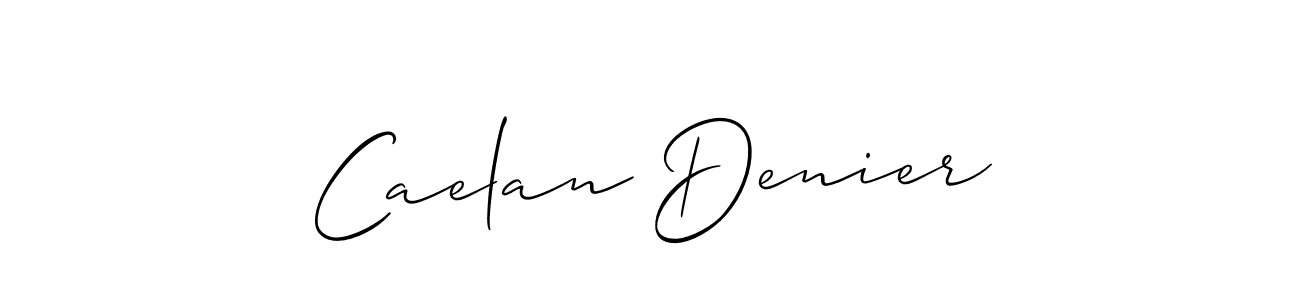 Design your own signature with our free online signature maker. With this signature software, you can create a handwritten (Allison_Script) signature for name Caelan Denier. Caelan Denier signature style 2 images and pictures png