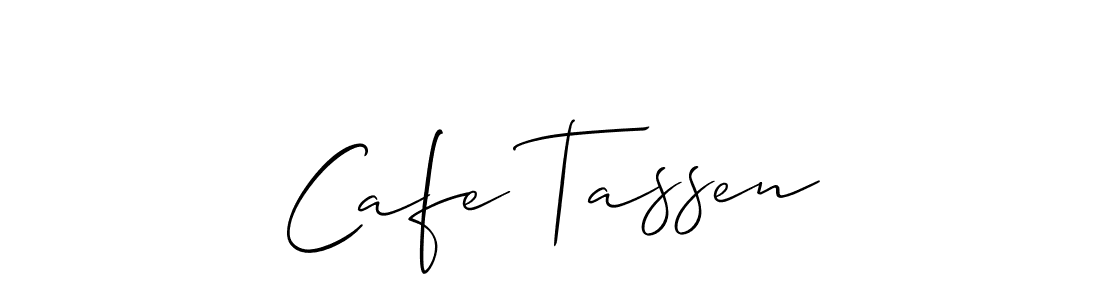 It looks lik you need a new signature style for name Cafe Tassen. Design unique handwritten (Allison_Script) signature with our free signature maker in just a few clicks. Cafe Tassen signature style 2 images and pictures png