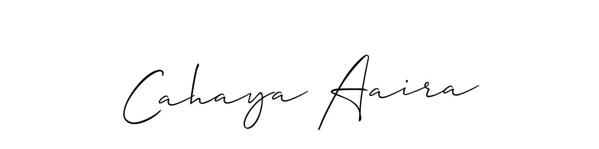 if you are searching for the best signature style for your name Cahaya Aaira. so please give up your signature search. here we have designed multiple signature styles  using Allison_Script. Cahaya Aaira signature style 2 images and pictures png