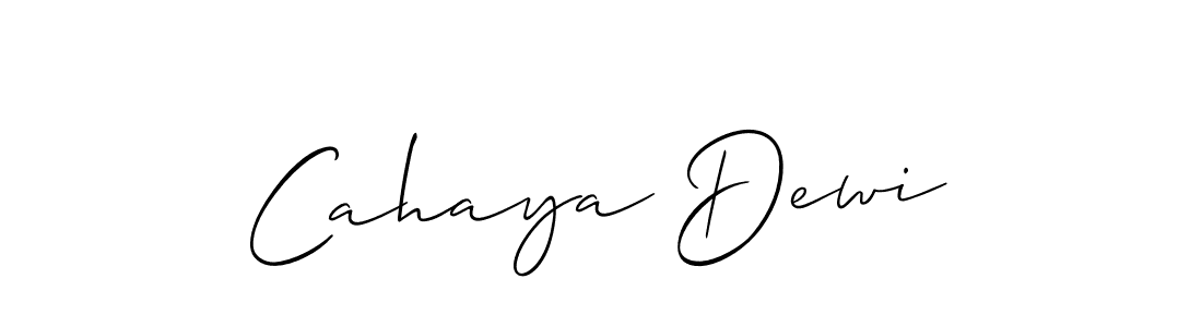 Design your own signature with our free online signature maker. With this signature software, you can create a handwritten (Allison_Script) signature for name Cahaya Dewi. Cahaya Dewi signature style 2 images and pictures png