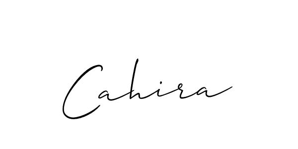 Allison_Script is a professional signature style that is perfect for those who want to add a touch of class to their signature. It is also a great choice for those who want to make their signature more unique. Get Cahira name to fancy signature for free. Cahira signature style 2 images and pictures png