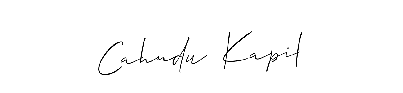This is the best signature style for the Cahndu  Kapil name. Also you like these signature font (Allison_Script). Mix name signature. Cahndu  Kapil signature style 2 images and pictures png