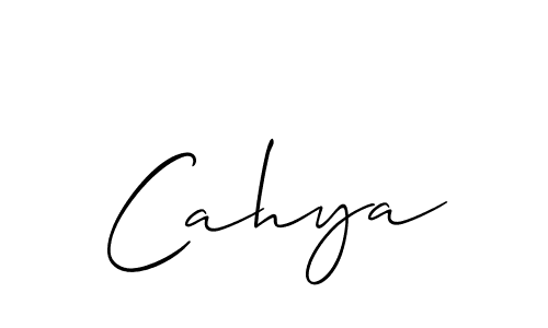 Allison_Script is a professional signature style that is perfect for those who want to add a touch of class to their signature. It is also a great choice for those who want to make their signature more unique. Get Cahya name to fancy signature for free. Cahya signature style 2 images and pictures png