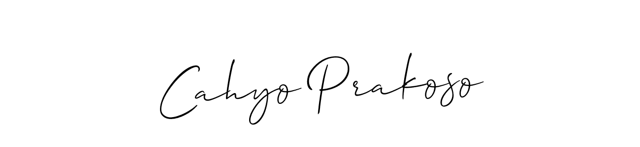 How to make Cahyo Prakoso signature? Allison_Script is a professional autograph style. Create handwritten signature for Cahyo Prakoso name. Cahyo Prakoso signature style 2 images and pictures png