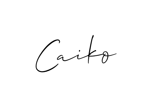 Use a signature maker to create a handwritten signature online. With this signature software, you can design (Allison_Script) your own signature for name Caiko. Caiko signature style 2 images and pictures png