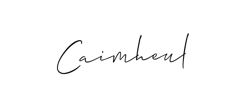 Design your own signature with our free online signature maker. With this signature software, you can create a handwritten (Allison_Script) signature for name Caimheul. Caimheul signature style 2 images and pictures png