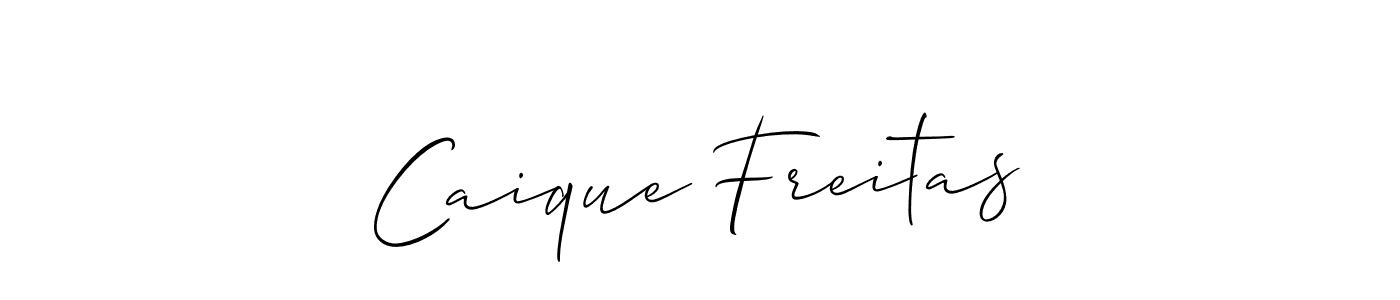 The best way (Allison_Script) to make a short signature is to pick only two or three words in your name. The name Caique Freitas include a total of six letters. For converting this name. Caique Freitas signature style 2 images and pictures png