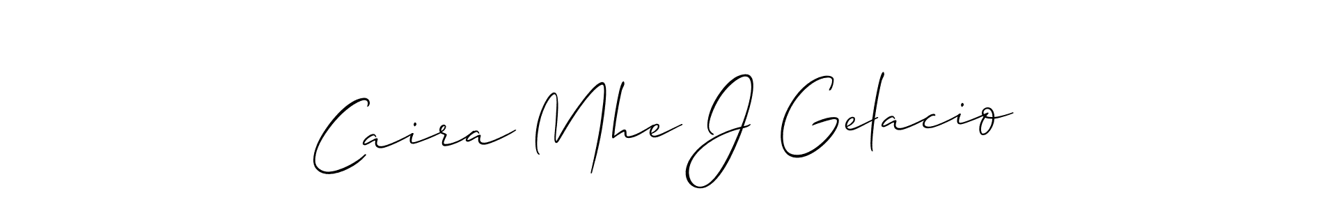 Use a signature maker to create a handwritten signature online. With this signature software, you can design (Allison_Script) your own signature for name Caira Mhe J Gelacio. Caira Mhe J Gelacio signature style 2 images and pictures png