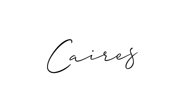 The best way (Allison_Script) to make a short signature is to pick only two or three words in your name. The name Caires include a total of six letters. For converting this name. Caires signature style 2 images and pictures png