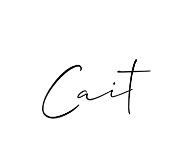 You should practise on your own different ways (Allison_Script) to write your name (Cait) in signature. don't let someone else do it for you. Cait signature style 2 images and pictures png