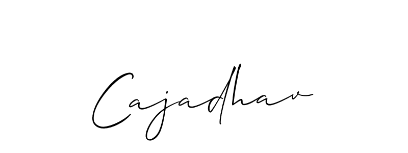 How to make Cajadhav name signature. Use Allison_Script style for creating short signs online. This is the latest handwritten sign. Cajadhav signature style 2 images and pictures png