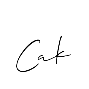 Use a signature maker to create a handwritten signature online. With this signature software, you can design (Allison_Script) your own signature for name Cak. Cak signature style 2 images and pictures png