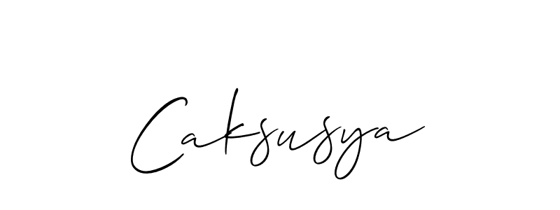 How to make Caksusya signature? Allison_Script is a professional autograph style. Create handwritten signature for Caksusya name. Caksusya signature style 2 images and pictures png