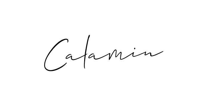 Use a signature maker to create a handwritten signature online. With this signature software, you can design (Allison_Script) your own signature for name Calamin. Calamin signature style 2 images and pictures png