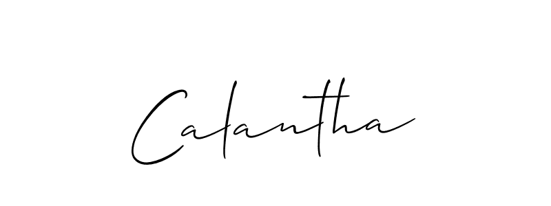 Make a beautiful signature design for name Calantha. With this signature (Allison_Script) style, you can create a handwritten signature for free. Calantha signature style 2 images and pictures png