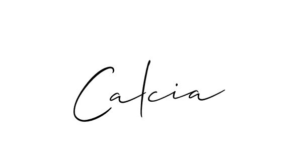 How to make Calcia signature? Allison_Script is a professional autograph style. Create handwritten signature for Calcia name. Calcia signature style 2 images and pictures png