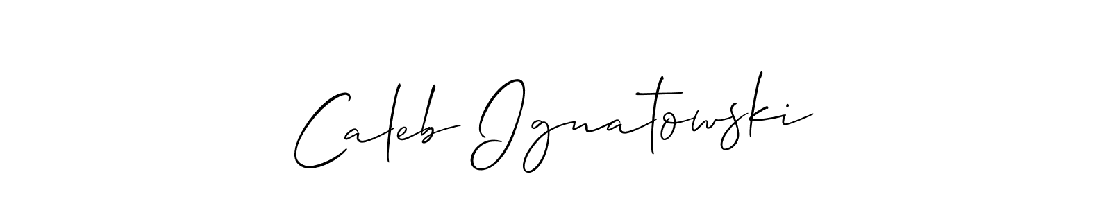 Create a beautiful signature design for name Caleb Ignatowski. With this signature (Allison_Script) fonts, you can make a handwritten signature for free. Caleb Ignatowski signature style 2 images and pictures png