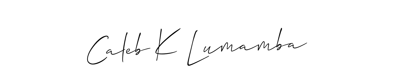 The best way (Allison_Script) to make a short signature is to pick only two or three words in your name. The name Caleb K Lumamba include a total of six letters. For converting this name. Caleb K Lumamba signature style 2 images and pictures png