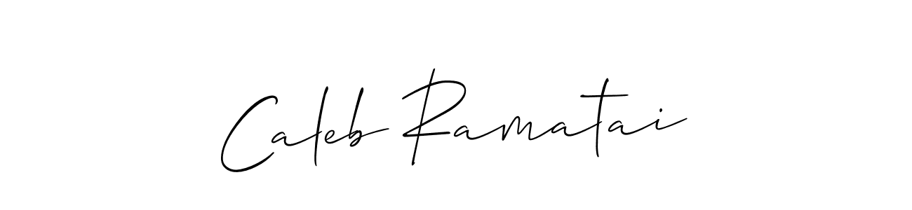 How to make Caleb Ramatai name signature. Use Allison_Script style for creating short signs online. This is the latest handwritten sign. Caleb Ramatai signature style 2 images and pictures png