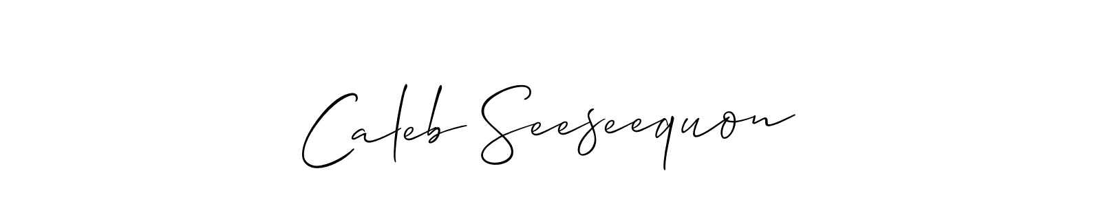 You should practise on your own different ways (Allison_Script) to write your name (Caleb Seeseequon) in signature. don't let someone else do it for you. Caleb Seeseequon signature style 2 images and pictures png