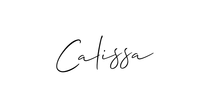How to make Calissa name signature. Use Allison_Script style for creating short signs online. This is the latest handwritten sign. Calissa signature style 2 images and pictures png