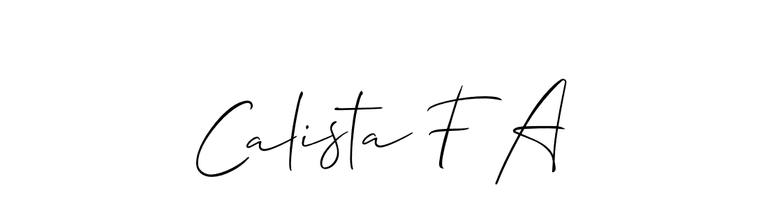 Create a beautiful signature design for name Calista F A. With this signature (Allison_Script) fonts, you can make a handwritten signature for free. Calista F A signature style 2 images and pictures png