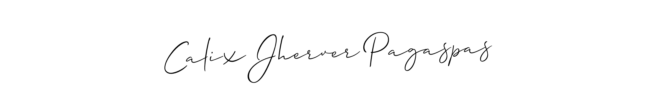 How to make Calix Jherver Pagaspas signature? Allison_Script is a professional autograph style. Create handwritten signature for Calix Jherver Pagaspas name. Calix Jherver Pagaspas signature style 2 images and pictures png