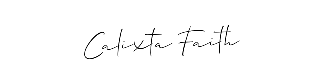 The best way (Allison_Script) to make a short signature is to pick only two or three words in your name. The name Calixta Faith include a total of six letters. For converting this name. Calixta Faith signature style 2 images and pictures png