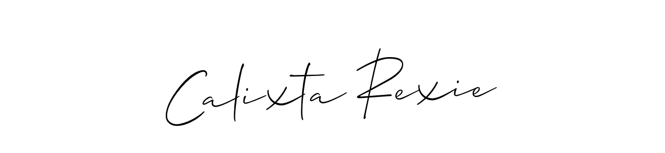 It looks lik you need a new signature style for name Calixta Rexie. Design unique handwritten (Allison_Script) signature with our free signature maker in just a few clicks. Calixta Rexie signature style 2 images and pictures png