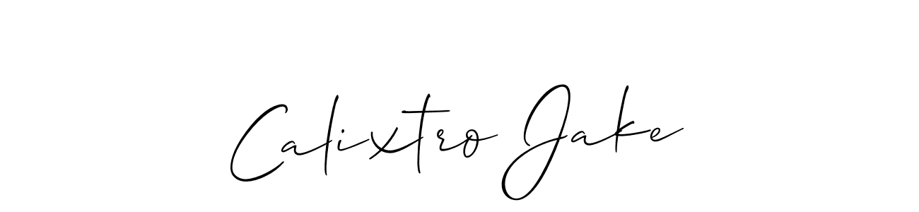 Make a beautiful signature design for name Calixtro Jake. With this signature (Allison_Script) style, you can create a handwritten signature for free. Calixtro Jake signature style 2 images and pictures png