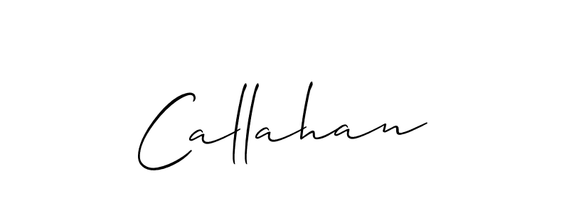 Design your own signature with our free online signature maker. With this signature software, you can create a handwritten (Allison_Script) signature for name Callahan. Callahan signature style 2 images and pictures png