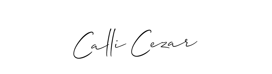 Make a beautiful signature design for name Calli Cezar. With this signature (Allison_Script) style, you can create a handwritten signature for free. Calli Cezar signature style 2 images and pictures png