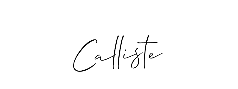 Make a beautiful signature design for name Calliste. With this signature (Allison_Script) style, you can create a handwritten signature for free. Calliste signature style 2 images and pictures png