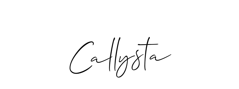 Allison_Script is a professional signature style that is perfect for those who want to add a touch of class to their signature. It is also a great choice for those who want to make their signature more unique. Get Callysta name to fancy signature for free. Callysta signature style 2 images and pictures png