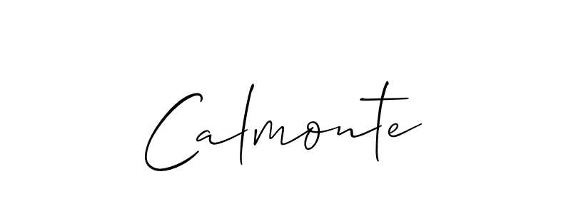 How to make Calmonte signature? Allison_Script is a professional autograph style. Create handwritten signature for Calmonte name. Calmonte signature style 2 images and pictures png