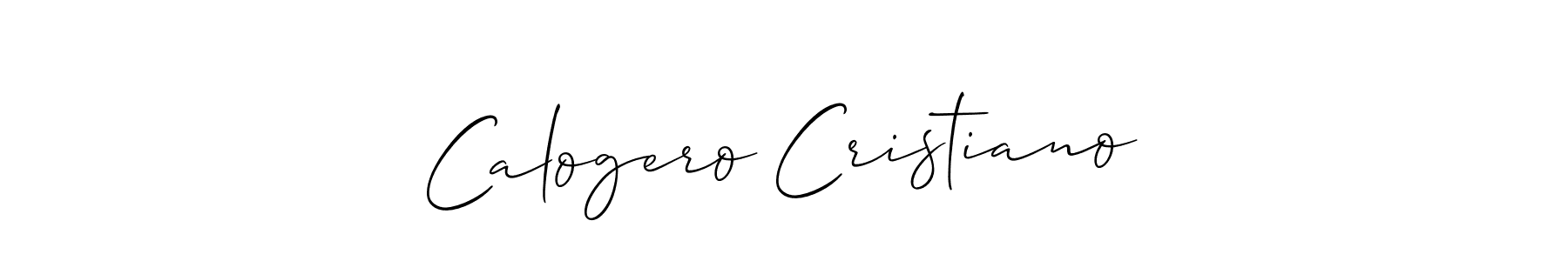 Design your own signature with our free online signature maker. With this signature software, you can create a handwritten (Allison_Script) signature for name Calogero Cristiano. Calogero Cristiano signature style 2 images and pictures png