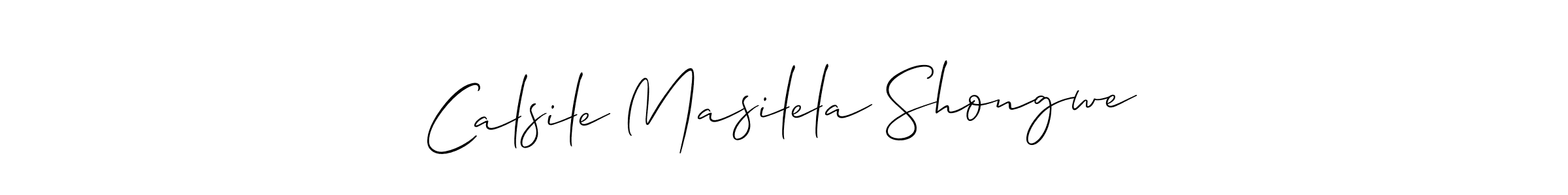 Use a signature maker to create a handwritten signature online. With this signature software, you can design (Allison_Script) your own signature for name Calsile Masilela Shongwe. Calsile Masilela Shongwe signature style 2 images and pictures png