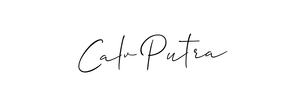 Design your own signature with our free online signature maker. With this signature software, you can create a handwritten (Allison_Script) signature for name Calv Putra. Calv Putra signature style 2 images and pictures png
